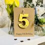 Personalised 5th Birthday No. Five Wooden Keepsake Card, thumbnail 3 of 6