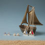 Silver Sail Boat Necklace, thumbnail 3 of 5