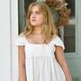 Ladies Capped Sleeve Swiss Dot Nightdress With Lace 'Maud', thumbnail 2 of 7