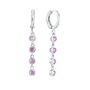 Ellica Pink Silver Droplet Huggie Earrings, thumbnail 1 of 2