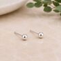 4mm Sterling Silver Ball Stud Earrings, thumbnail 1 of 3