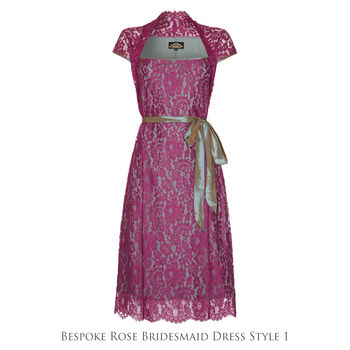 Bespoke Rose Lace Bridesmaid Dresses, 2 of 4