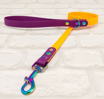 Waterproof Dog Collar And Lead Set Peach/Warm Purple, 3 of 3