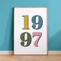 Retro Year Print Personalised Print, thumbnail 1 of 4