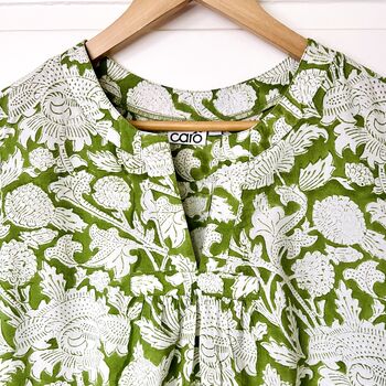 Kaftan Florence Nightdress In Green Rhapsody, 4 of 4