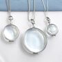 Silver Round Glass Pendant Necklace, thumbnail 5 of 8