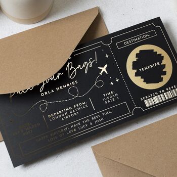 Personalised Holiday Reveal Boarding Pass Gift Voucher, 4 of 8