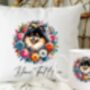 Personalised Pomeranian Summer Floral Dog Wreath Cushion And Mug Gift Bundle B, thumbnail 1 of 4