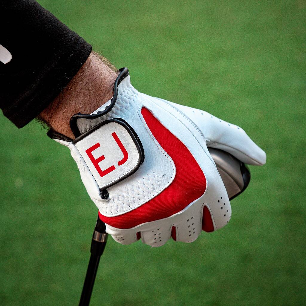 Personalised Men's All Weather Golf Glove For Left Hand Golfer Five Sizes Three Colours Up To Eight Characters, 1 of 7