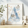Personalised Sleeping Animals Nursery Print | New Baby Gift, thumbnail 3 of 3