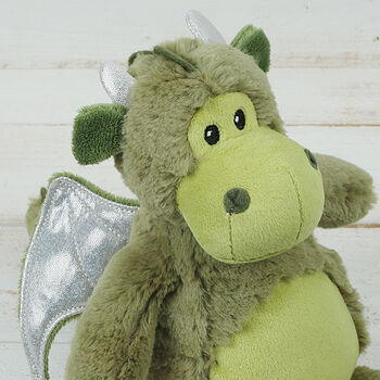 Soft Toy Dragon With Engraved Personalised Tag, 3 of 4