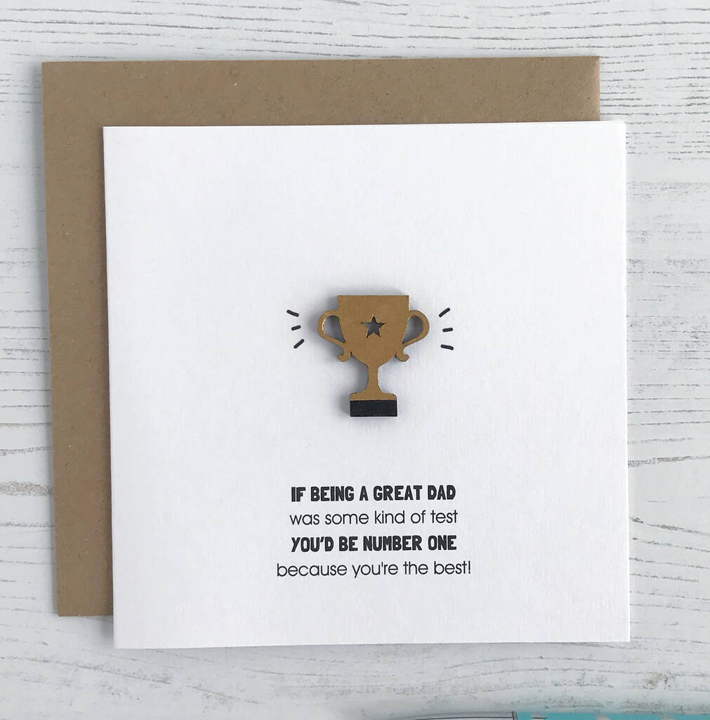 number one dad trophy fathers day card by cloud 9 design