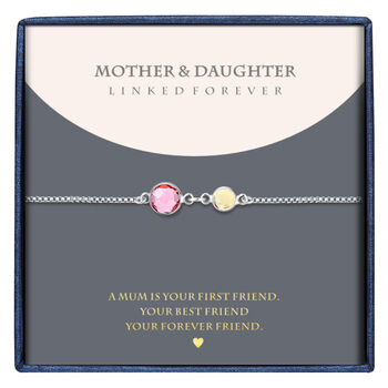 Personalised Create Your Own Mother And Daughter Birthstones Bracelet, 2 of 8