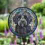 Labradoodle Black Stained Glass Effect Suncatcher, thumbnail 3 of 5