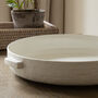 White Ceramic Decorative Bowl With Handles, thumbnail 3 of 3