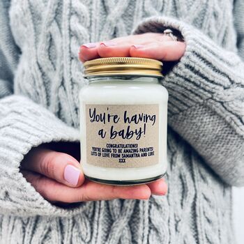 Personalised 'You're Having A Baby' Soy Scented Candle, 2 of 7