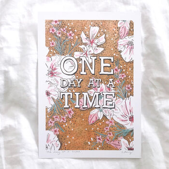 'One Day At A Time' Typography Illustration, 3 of 3