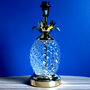 Tropical Glass Pineapple With Golden Leaves Lamp Stand, thumbnail 2 of 8