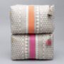 Sankari Stripe Pattern Cotton Washbag In Grey / Pink, thumbnail 9 of 12
