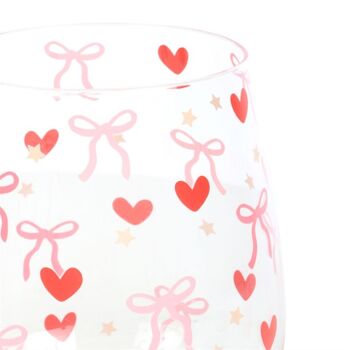 Love Heart Print Stemless Wine Glass, 2 of 4