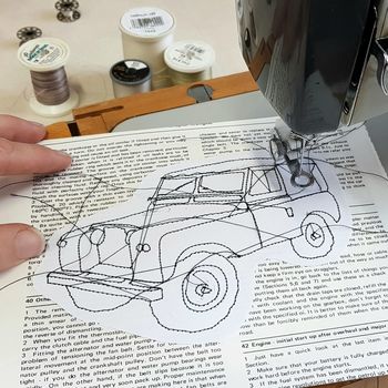 Personalised Landrover Embroidered Artwork, 7 of 10