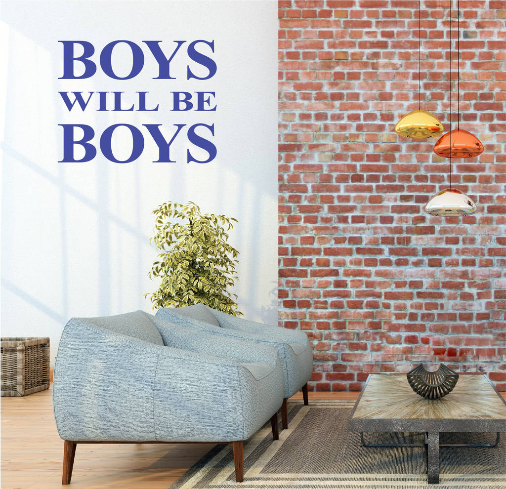 'boys will be boys' wall sticker by leonora hammond