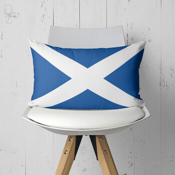 Scottish Saltire Square Cushion Cover In Blue And White, 9 of 12