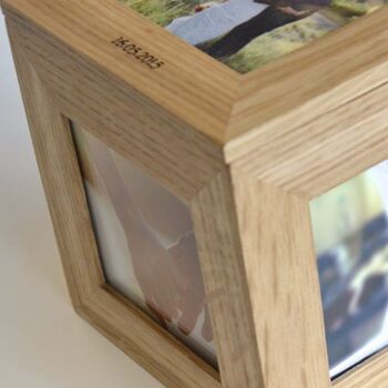 Personalised Oak Wedding Photo Cube, 4 of 6