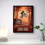 Personalised Mountain Bike Forest Trail Jump Poster, thumbnail 3 of 7