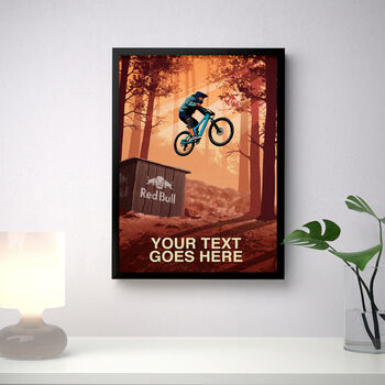 Personalised Mountain Bike Forest Trail Jump Poster, 3 of 7