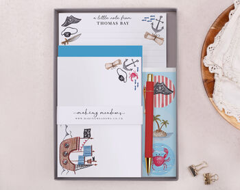 A5 Personalised Children's Stationery Set Gift With Pirate Design, 4 of 9