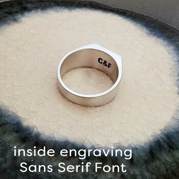 Personalised Initials Large Square Silver Signet Ring, 6 of 11