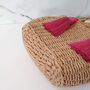 Boho Wicker Tassel Tote Summer Bag, thumbnail 7 of 12
