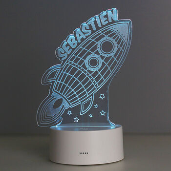 Personalised Space Rocket LED Night Light, 11 of 12