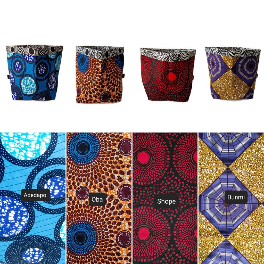 Xl African Print Fabric Basket By Lolly & Kiks
