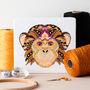 Mandala Monkey Cross Stitch Kit, thumbnail 1 of 8
