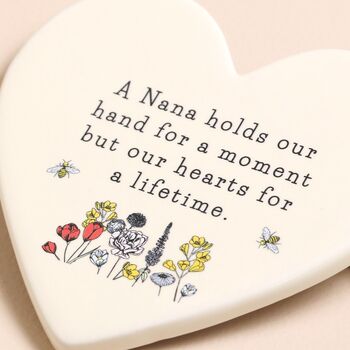 Grandmother Cream Ceramic Heart Coaster, 4 of 7