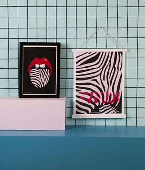 Kiss Me Wild Graphic Lips Art Print, 4 of 6