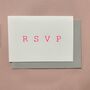 Handprinted RSVP Neon Pink Card, thumbnail 1 of 2