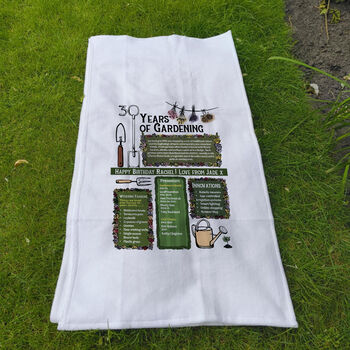 30 Years Of Gardening 30th Birthday Gift Garden Towel, 5 of 6