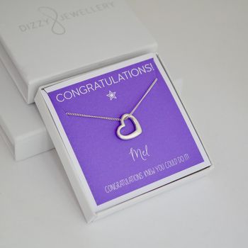 Sterling Silver Congratulations Necklace, 7 of 12