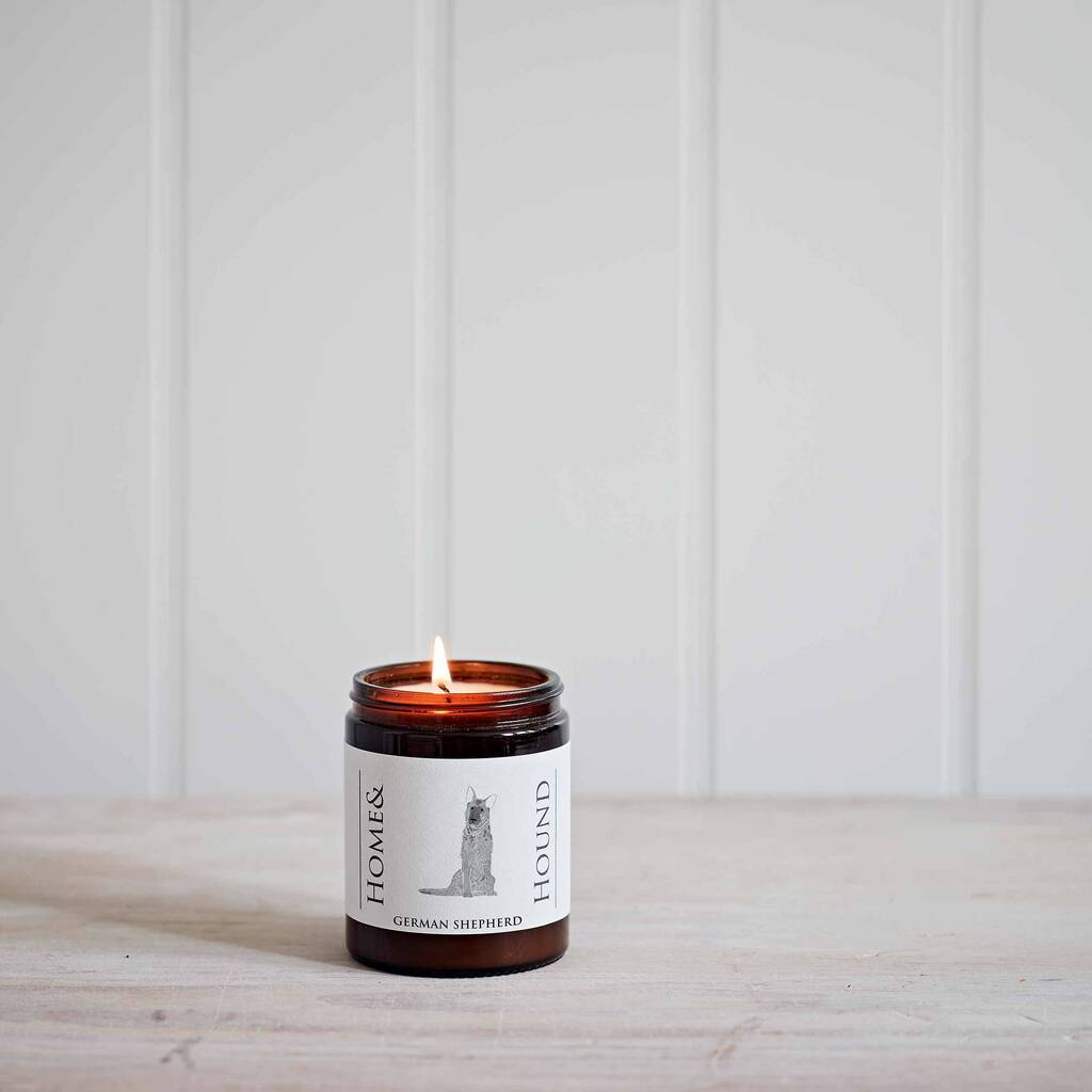German Shepherd Candle By Bottle Green Homes