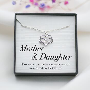 Mother And Daughter Gift, Sterling Silver Infinity Heart Necklace, 7 of 8