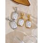 Monaco Ivory D’or Gold Pearl Bezel Gala Drop Earrings, thumbnail 3 of 4