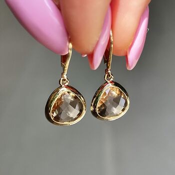 Champagne Faceted Earrings, 3 of 3