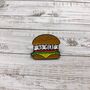 Vegeterian/Vegan 'No Meat' Burger Enamel Pin, thumbnail 1 of 5