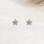 Twinkling Sterling Silver Star Stud Earrings, thumbnail 1 of 9