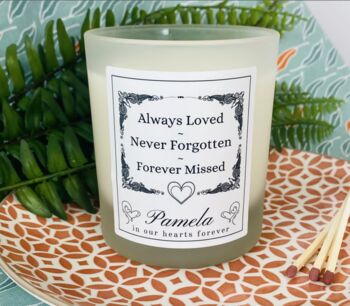 Personalised Never Forgotten Bereavement Candle, 3 of 11