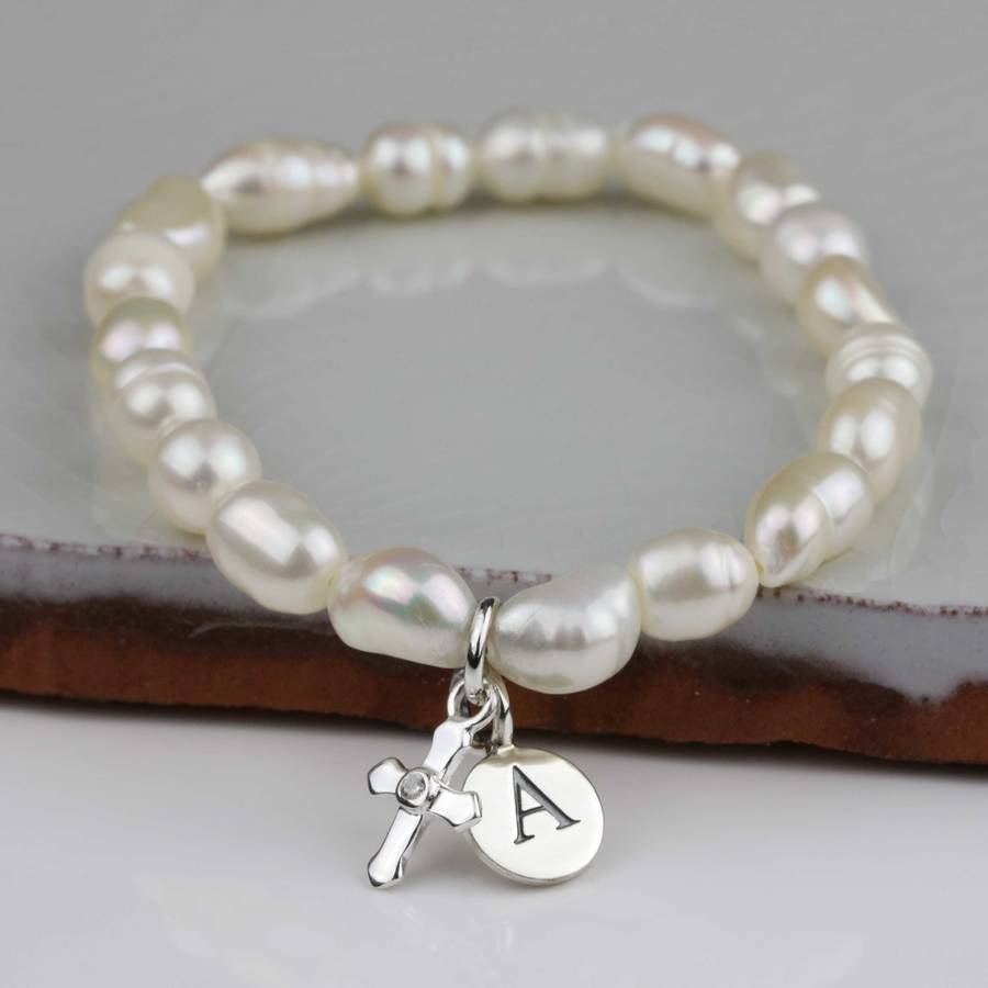 Personalised Children's Pearl Christening Bracelet, 1 of 4