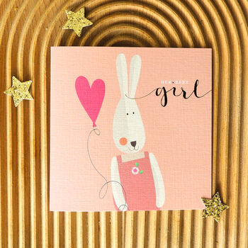 Gold Foiled Baby Bunny Girl Card, 4 of 5